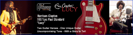 ジョージ・ハリスンとエリック・クラプトンの間を渡り歩いたあのレスポール、"1957 LesPaul Standard Lucy"がギブソン・カスタムショップの手によって蘇る。