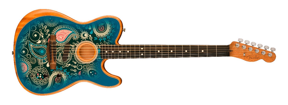 Fender® American Acoustasonic® Telecaster® Blue Paisley Front Image