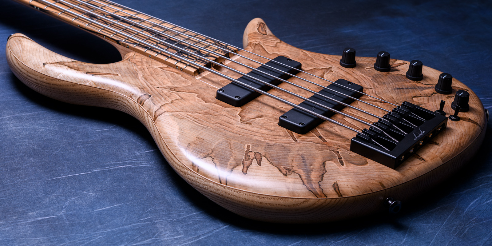 Elrick Bass Guitars Gold Series e-volution 5 Ambrosia Maple Top, Sassafras Back