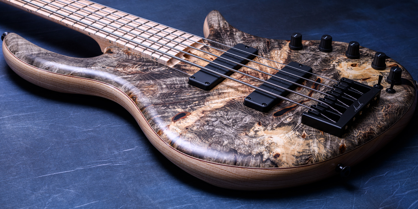 Elrick Bass Guitars Gold Series e-volution 5 Buckeye Top