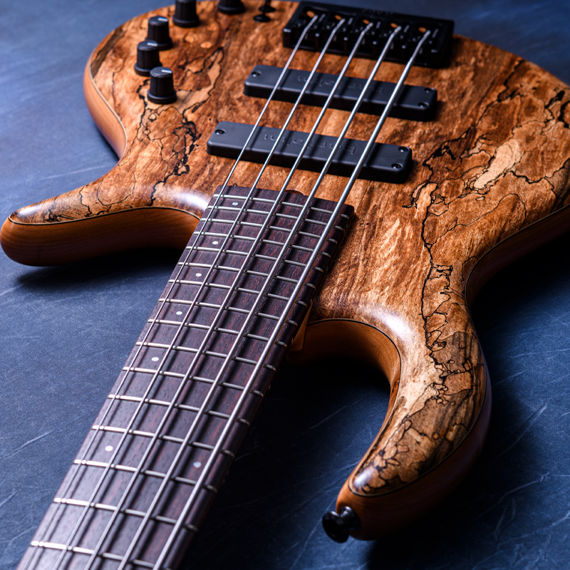 Elrick Bass Guitars Gold Series e-volution 5 Spalted English Walnut Top