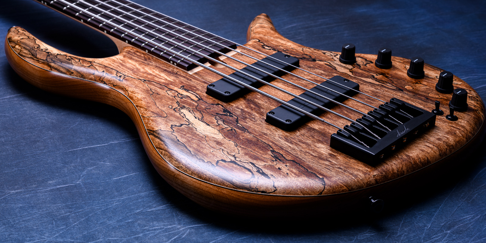 Elrick Bass Guitars Gold Series e-volution 5 Spalted English Walnut Top