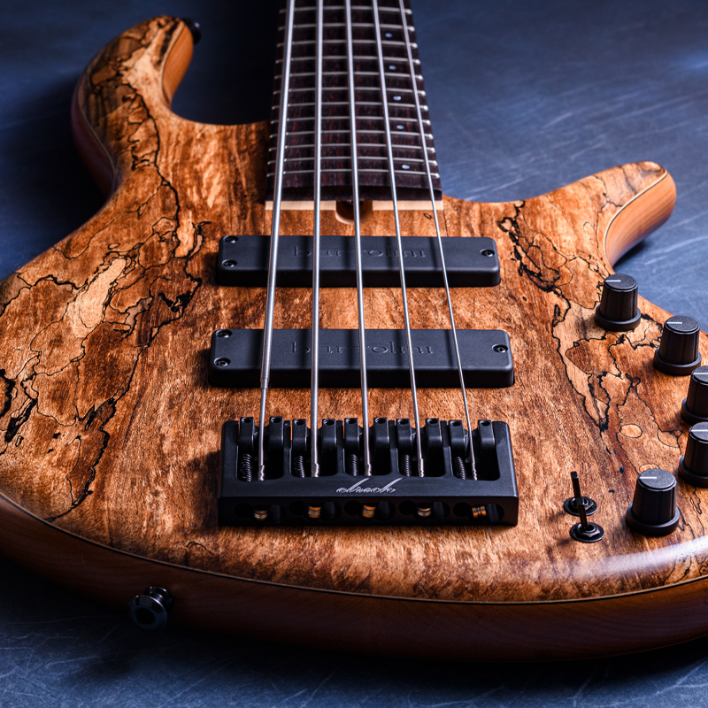 Elrick Bass Guitars Gold Series e-volution 5 Spalted English Walnut Top