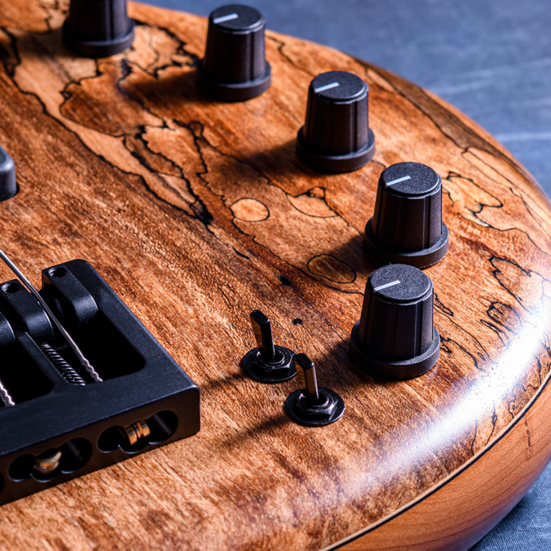 Elrick Bass Guitars Gold Series e-volution 5 Spalted English Walnut Top