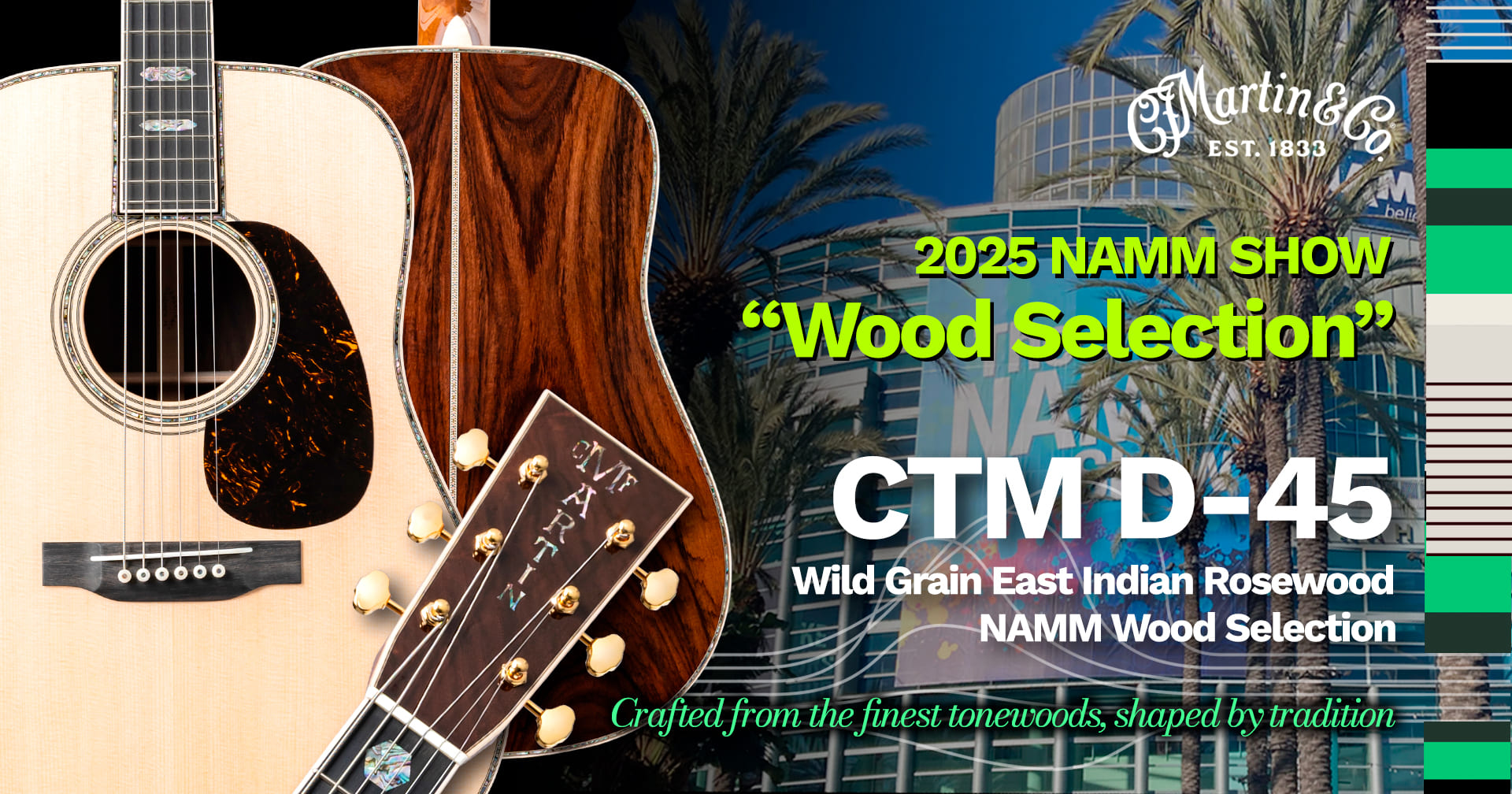 Martin CTM D-45 Wild Grain East Indian Rosewood NAMM Wood Selection