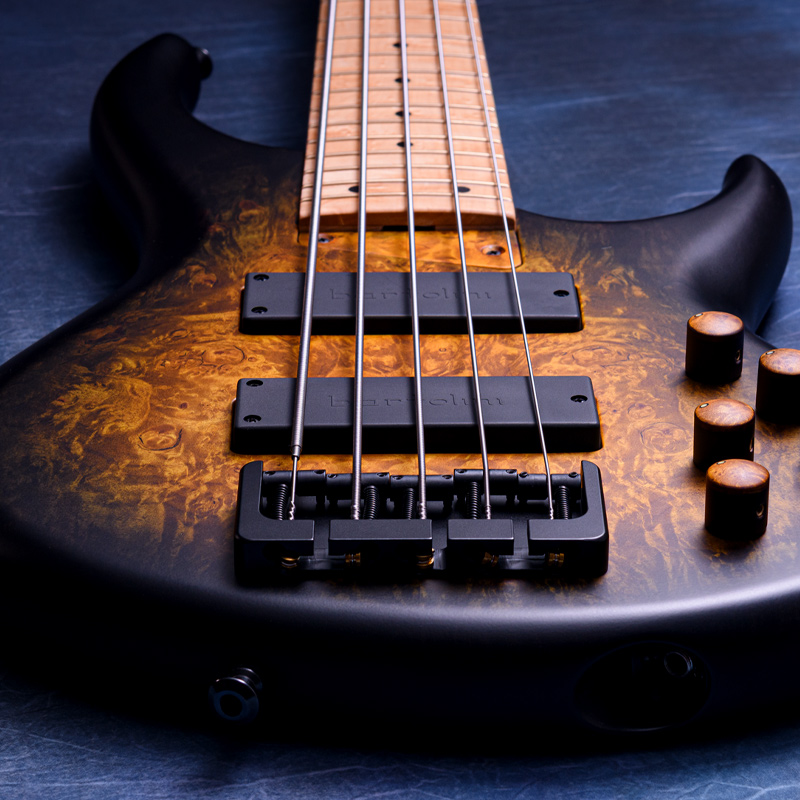 MTD 535-24 Maple Burl 10 Top, Yellow to Black Burst, Birds Eye Maple Fingerboard