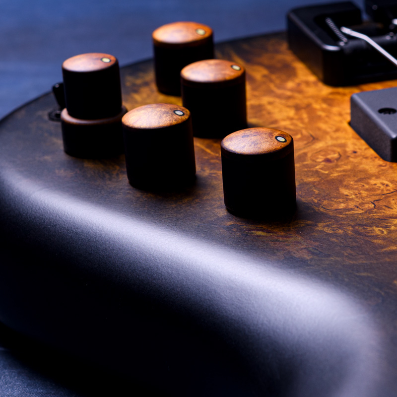 MTD 535-24 Maple Burl 10 Top, Yellow to Black Burst, Birds Eye Maple Fingerboard