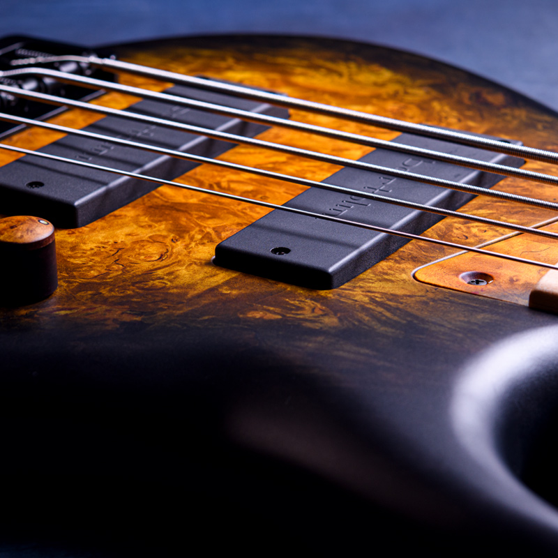 MTD 535-24 Maple Burl 10 Top, Yellow to Black Burst, Birds Eye Maple Fingerboard