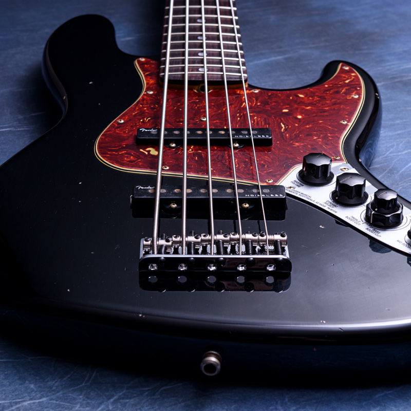 Fender Custom Shop Custom Built Custom Classic Jazz Bass V Journeyman Relic - Black