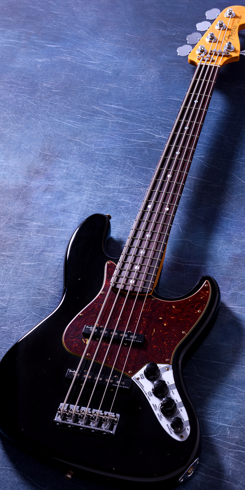 Fender Custom Shop Custom Built Custom Classic Jazz Bass V Journeyman Relic - Black
