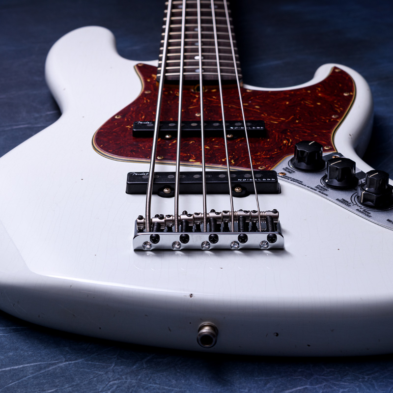 Fender Custom Shop Custom Built Custom Classic Jazz Bass V Journeyman Relic - Olympic White