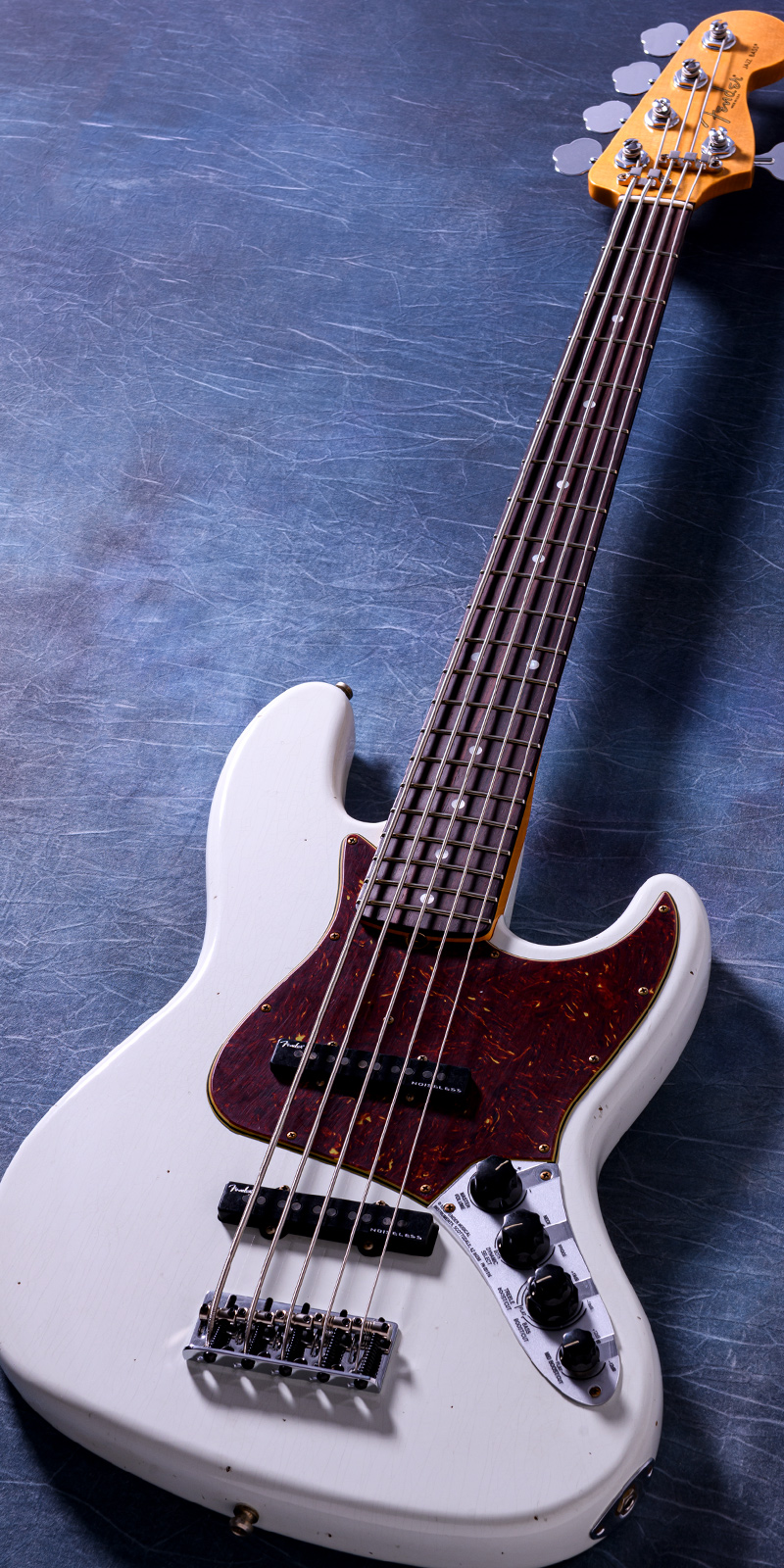 Fender Custom Shop Custom Built Custom Classic Jazz Bass V Journeyman Relic - Olympic White