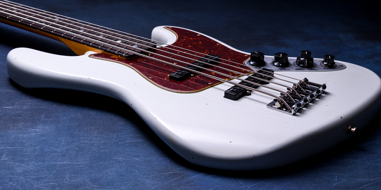 Fender Custom Shop Custom Built Custom Classic Jazz Bass V Journeyman Relic - Olympic White
