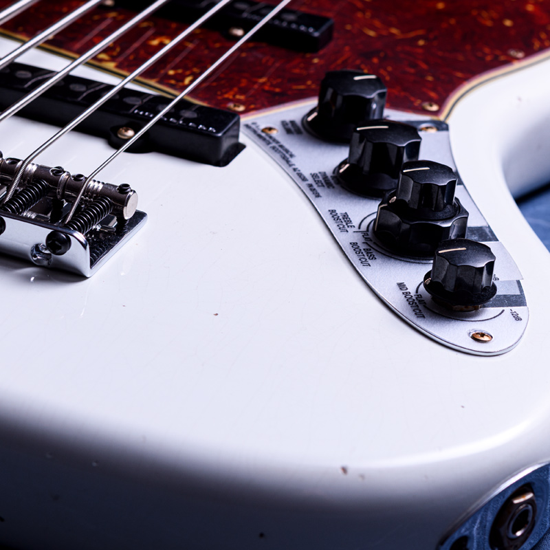 Fender Custom Shop Custom Built Custom Classic Jazz Bass V Journeyman Relic - Olympic White