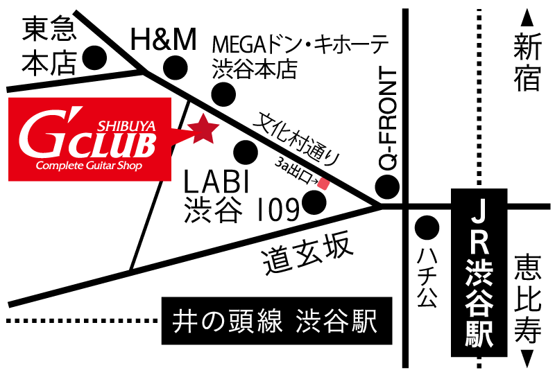 G-CLUB SHIBUYA アクセスマップ