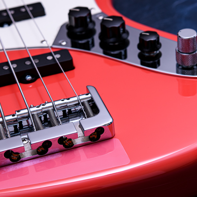 I-Clef Guitars J6 Fiesta Red - Matching Headstock (Alder & Rosewood, 6-string Model)