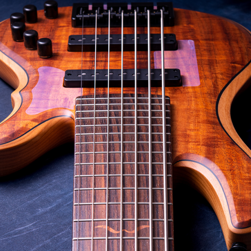 I-Clef Guitars M7 Natural Satin (Figured Koa / Alder & Rosewood, 7-string Model)